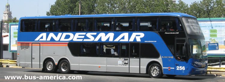 Volvo B 12 R - Busscar Panoramico DD (en Argentina) - Andesmar
Andesmar, interno 256
