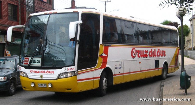 Mercedes-Benz O-400 RSE - Busscar Vissta Buss LO (en Chile) - Cruz del Sur
YJ4401

Cruz del Sur, interno 223
