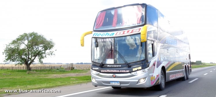 Scania K 400 B - Marcopolo Paradiso G7 1800 DD (en Argentina) - Flecha Bus 
AA273HP

Flecha Bus, interno 9946
