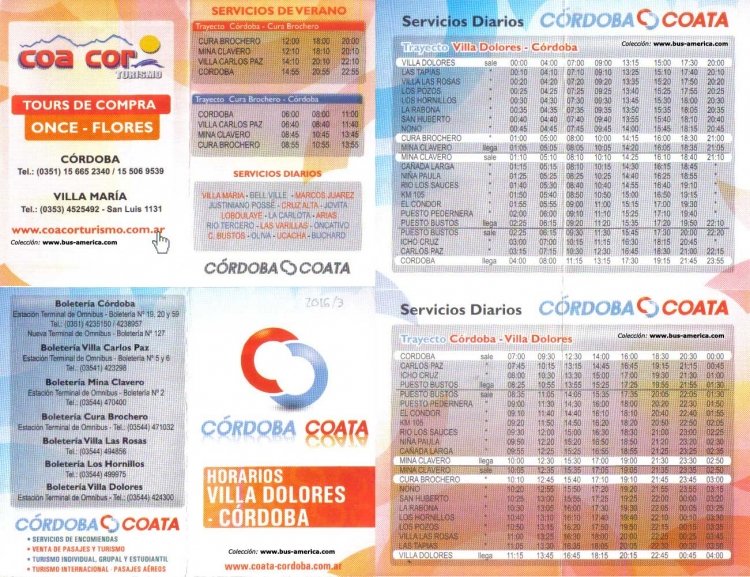 Córdoba COATA
Horarios 2016

