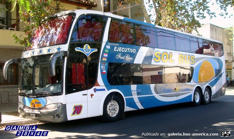 Scania - Marcopolo (en Argentina) - Sol Bus
GRT 633
Interno 70

Colección: Gamba 28x40
Palabras clave: Gamba / Larga