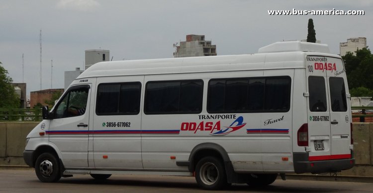 Mercedes-Benz Sprinter 415 CDI - Odasa
KON 883
[url=https://bus-america.com/galeria/displayimage.php?pid=67821]https://bus-america.com/galeria/displayimage.php?pid=67821[/url]

Odasa (Prov.Sgo.del Estero), interno 02

Horarios solo de lunes a viernes: ida 13:00, vuelta 4:00
