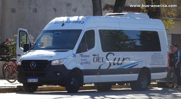 Mercedes-Benz Sprinter 516 CDI - Del Sur
AF 148 YA

Del Sur (Buenos Aires), interno 36
