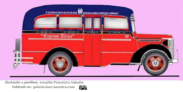 Chevrolet - La Maravilla - Exp. Alsina
Línea 60 (Prov. Buenos Aires), interno 32 [1943 - 1947]

Ilustración y gentileza: Arnaldo Sabatto
