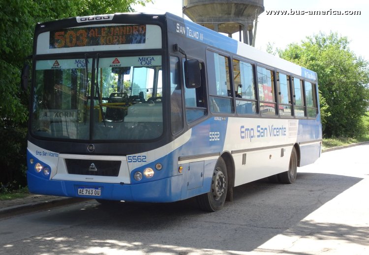 Agrale MA 15.0 - Todo Bus San Telmo III - Emp. San Vicente
AE 763 OU

Línea 503 (Pdo. San Vicente), interno 5562

Horarios enero 2024
Ramal: Est-Korn - Bº Santa Ana: cada 60 minutos
Ramal: Est-Korn - Ceferino : cada 60 minutos
