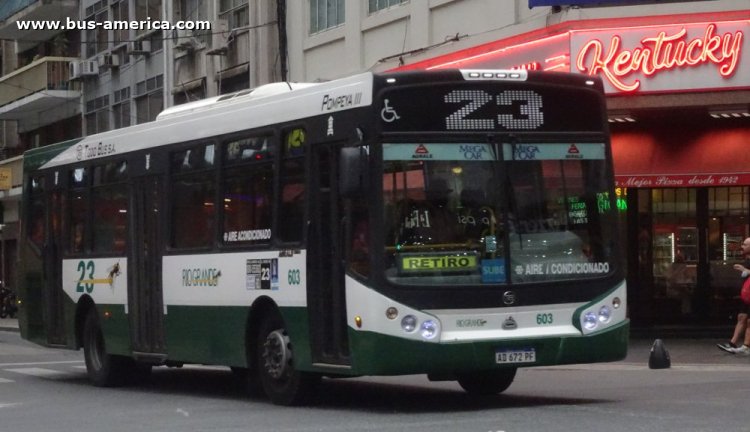 Agrale MT 15.0 LE - Todo Bus Pompeya III TB-23/16 - Rio Grande
AD 672 PF
[url=https://bus-america.com/galeria/displayimage.php?pid=69068]https://bus-america.com/galeria/displayimage.php?pid=69068[/url]
[url=https://bus-america.com/galeria/displayimage.php?pid=69069]https://bus-america.com/galeria/displayimage.php?pid=69069[/url]

Línea 23 (Buenos Aires), interno 603
