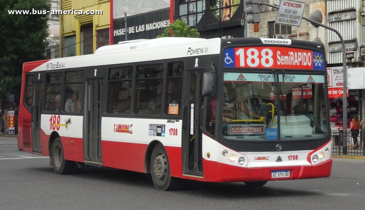 Agrale MT 17.0 LE - Todo Bus Pompeya III - T. Larrazabal
AE 870 QR

Línea 188 (Buenos Aires), interno 1708

