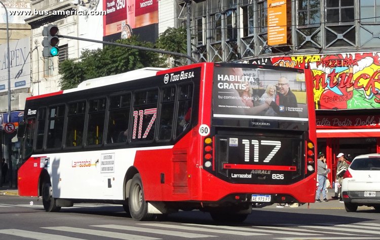 Agrale MT 17.0 LE - Todo Bus Retiro TB-39/21 - Larrazabal
AE 971 FT
[url=https://bus-america.com/galeria/displayimage.php?pid=68396]https://bus-america.com/galeria/displayimage.php?pid=68396[/url]

Línea 117 (Buenos Aires), interno 826
