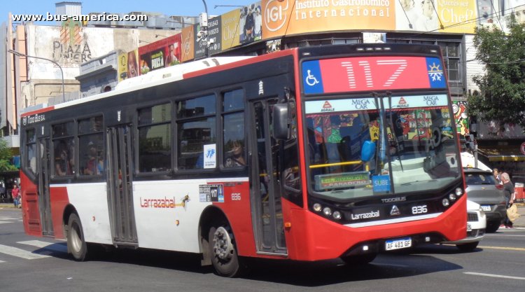 Agrale MT 17.0 LE - Todo Bus Retiro TB-39/21 - Larrazabal
AF 481 GF

Línea 117 (Buenos Aires), interno 836

