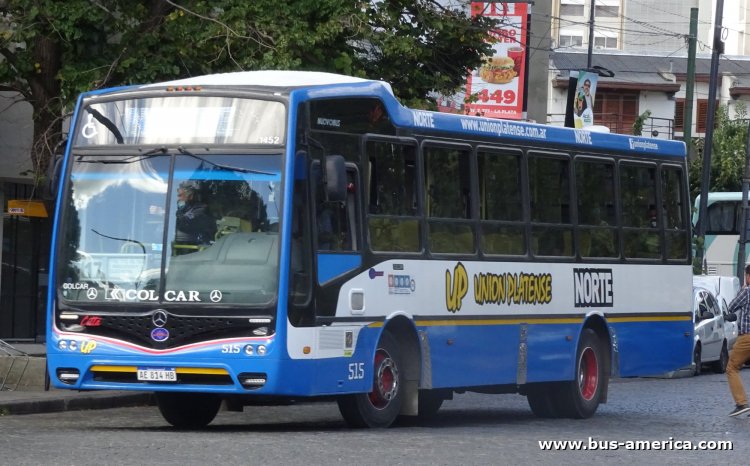 Mercedes-Benz OF 1621 - Nuovobus Cittá - Norte , Unión Platense
AE 814 HB

Línea Norte [501] ramal 17 (Pdo. La Plata), interno 515 (1452)
