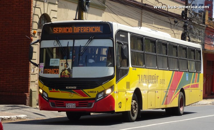 Mercedes-Benz OF - CAIO Apache Vip (en Paraguay) - La Chaqueña
HCA 918

Línea 5 (Asunción), interno 13
