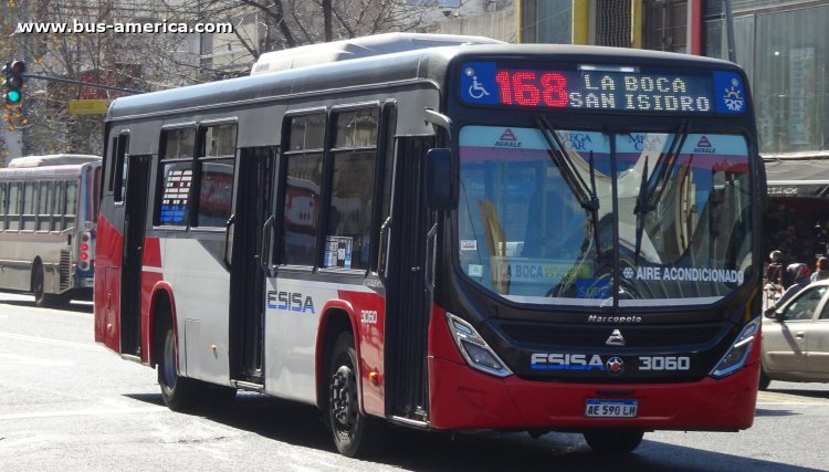 Agrale MT 17.0 LE - Marcopolo Novo Torino T-346 - ESISA
AE 590 LH

Línea 168 (Buenos Aires), interno 3060
