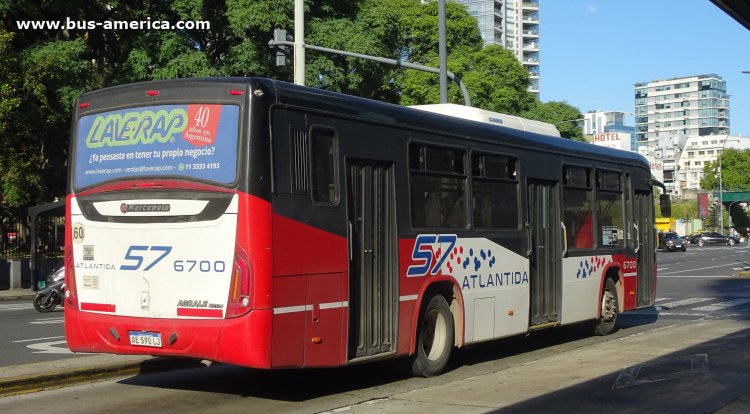 Agrale MT 17.0 LE - Marcopolo Novo Torino T346 - Atlántida
AE 590 LJ

Línea 57 (Buenos Aires), interno 6700

