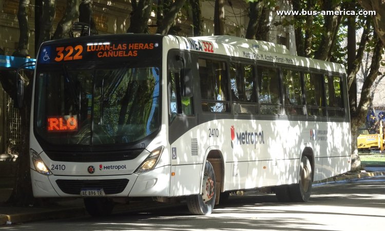 Mercedes-Benz OF 1721 L - Marcopolo Novo Torino - Metropolo , Libertador San Martín
AE 896 TR

Línea 322 (Prov. Buenos Aires), interno 2410

Una de las dos unidades que estarán asignadas al nuevo recorrido asignado a la línea 322, que debería tener otra numeración y comenzará el 2 de mayo de 2022, entre Cañuelas y Luján.
