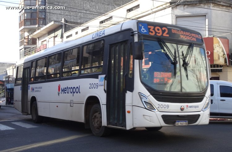 Mercedes-Benz OF 1721 L - Marcopolo New Torino - Metropol , Libertador San Martín
AE 960 FB

Línea 392 (Prov.Buenos Aires), interno 2009
