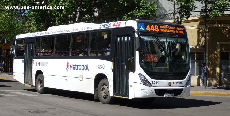 Mercedes-Benz OF 1721 L - Marcopolo New Torino - Metropol , Exp. Gral. Sarmiento
AE 896 TA

Línea 448 (Prov. Buenos Aires), interno 3240
