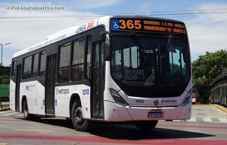 Scania K 250 UB - Marcopolo Torino T 350 - Metropol
AF 012 GG

Línea 365 (Prov. Buenos Aires), interno 1010
