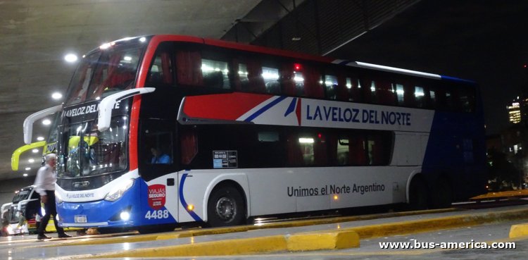 Scania K 400 B - Metalsur Starbus 3 405 - La Veloz del Norte
AC 400 GP

La Veloz del Norte, interno 4488
