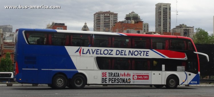 Scania K 400 B - Metalsur Starbus 3 405 - La Veloz del Norte
AA 820 LE
[url=https://bus-america.com/galeria/displayimage.php?pid=70097]https://bus-america.com/galeria/displayimage.php?pid=70097[/url]
[url=https://bus-america.com/galeria/displayimage.php?pid=70098]https://bus-america.com/galeria/displayimage.php?pid=70098[/url]

La Veloz del Norte, interno 4216
