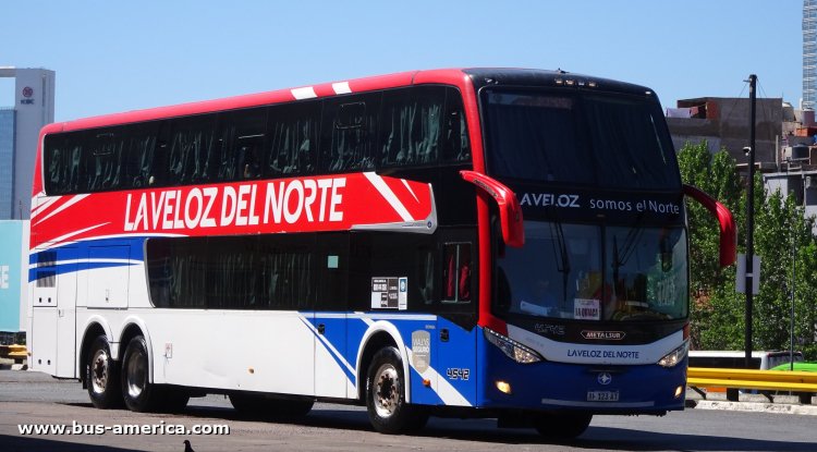 Scania K 400 B - Metalsur Starbus 3 405 - La Veloz del Norte
AF 123 AT

La Veloz del Norte, interno 4542

