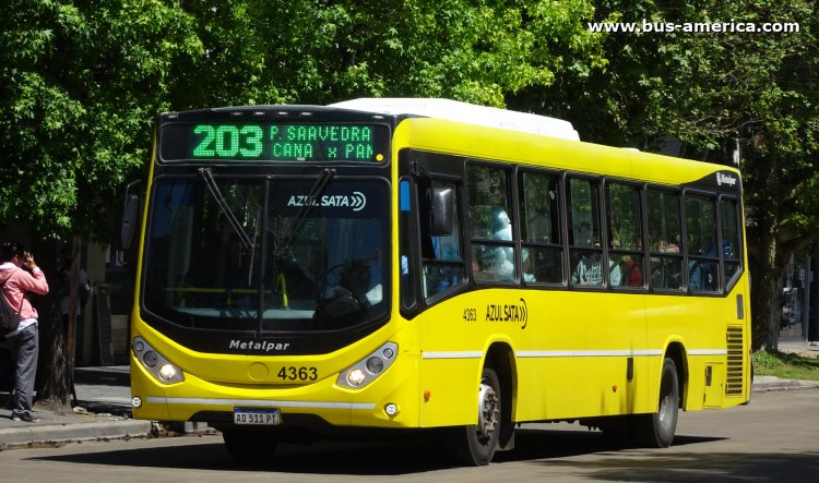 Mercedes-Benz O 500 U - Metalpar Iguazú Nueva Generación - Azúl
AD 511 PT

Línea 203 (Prov. Buenos Aires), interno 4363
