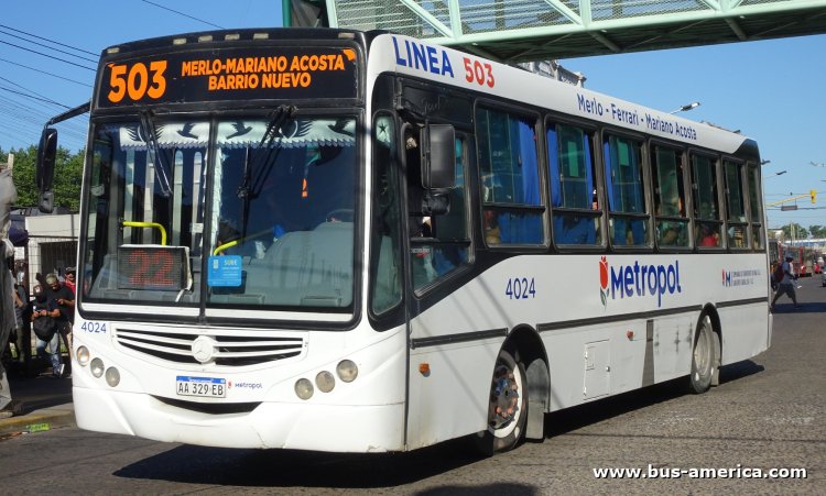 Mercedes-Benz OF 1519 - Metalpar Tronador 2010 - Metropol
AA 329 EB

Línea 503 (Pdo. Merlo), interno 4024
