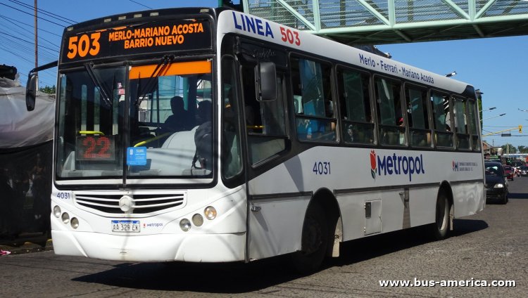 Mercedes-Benz OF 1519 - Metalpar Tronador 2010 - Metropol
AA 329 EK

Línea 503 (Pdo. Merlo), interno 4031
