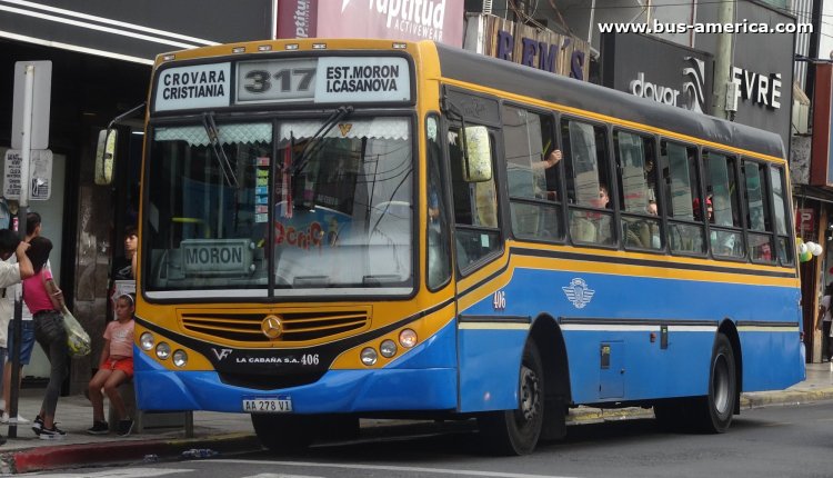 Mercedes-Benz OF 1519 - Metalpar Tronador 2010 - La Cabaña
AA 278 VI

Línea 317 (Prov. Buenos Aires), interno 406
