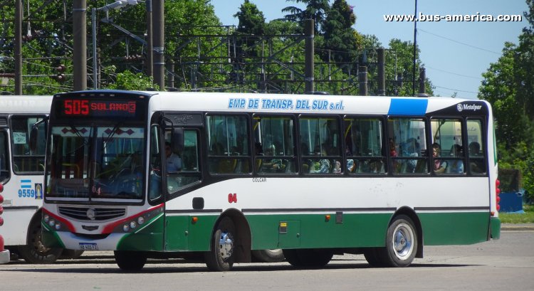Mercedes-Benz OF 1621 - Metalpar Tronador 2010 - ETDel Sur
AB 405 FZ
[url=https://bus-america.com/galeria/displayimage.php?pid=52873]https://bus-america.com/galeria/displayimage.php?pid=52873[/url]

Línea 505 (Pdo. Alte. Brown), interno 64
