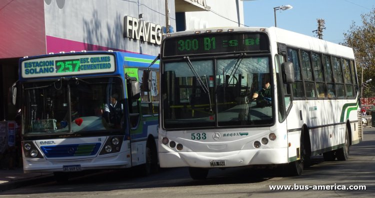 Mercedes-Benz OH 1618 L SB - Metalpar Iguazú 2010 - MOQSA
IXA 558

Línea 300 (Prov. Buenos Aires), interno 533
