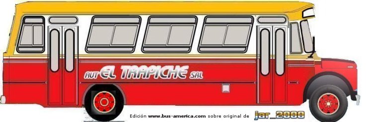 Chevrolet C/60 CD 52002 - El Trapiche - El Trapiche
Línea 4 (Mendoza)

Edición: www.bus-america.com
Sobre dibujo base de: JAR (José Arturo Rivas)

Para conocer la historia completa de esta carrocería haga click en: 
[url=https://www.bus-america.com/ARcarrocerias/ElTrapiche/ElTrapiche-histo.php]EL TRAPICHE,  historia de sus carrocerías[/url]
