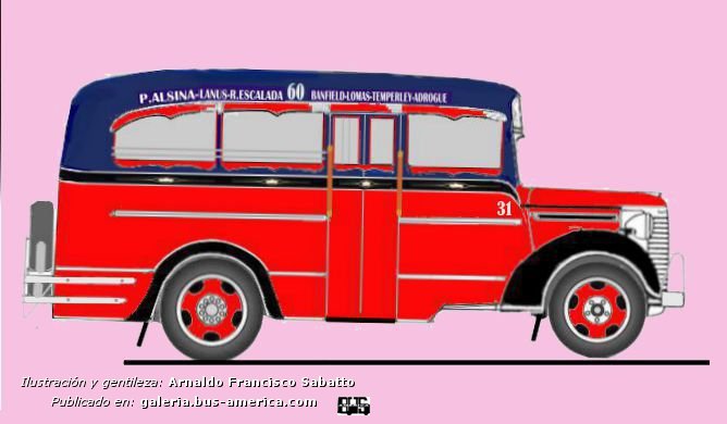 Chevrolet - El Trébol - Exp. Alsina
Línea 60 (Prov. Buenos Aires), interno 31 [1943 - 1947]

Ilustración y gentileza: Arnaldo Sabatto
