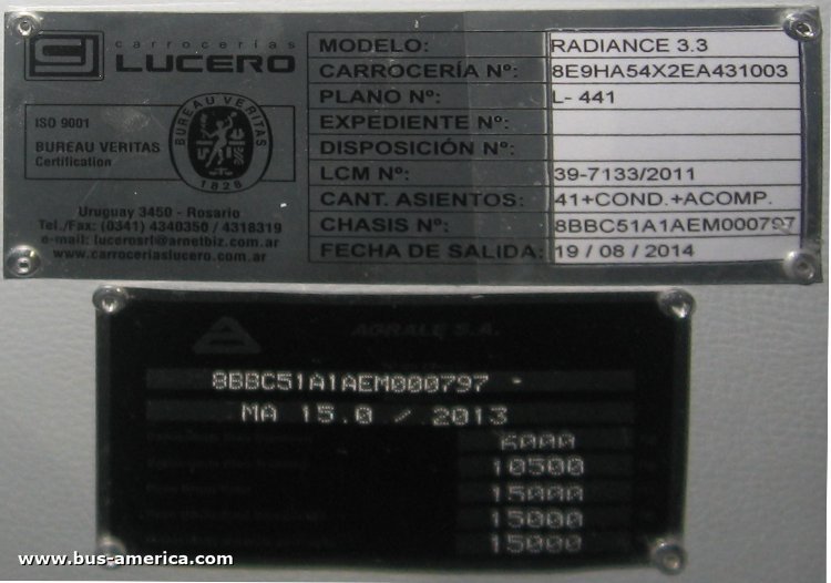 Agrale 15.0 - Lucero Radiance 3.3 L 441 - Rincon
[url=https://bus-america.com/galeria/displayimage.php?pid=55419]https://bus-america.com/galeria/displayimage.php?pid=55419[/url]

Rincón (Prov. Neuquén), interno 54
