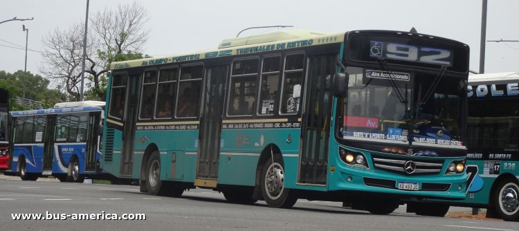 Mercedes-Benz O 500 U - La Favorita Favorito GR 94/2016 - Saenz Peña
AD 453 JC

Línea 92 (Buenos Aires), interno 5

