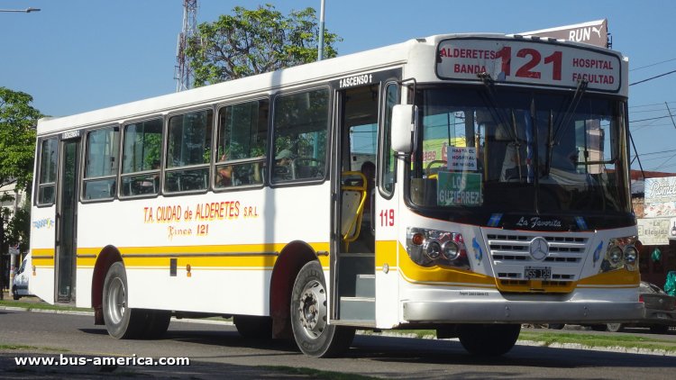 Mercedes-Benz OF 1418 - La Favorita Favorito GR - T.A.Ciudad de Alderetes
MSS 129

Línea 121 (Prov.Tucumán), interno 119
