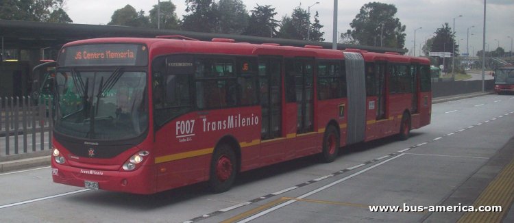 Scania K - Marcopolo Gran Viale - Transmilenio , Coobus
TSP-353

Ruta ¿JS? (Bogotá), unidad F007
