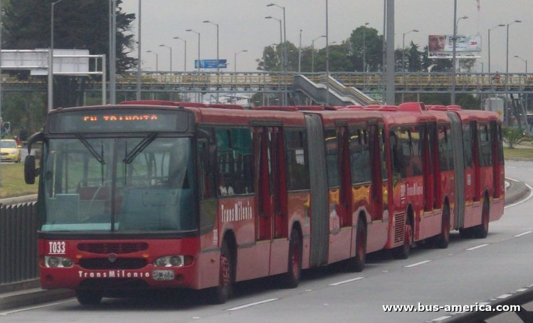 Volvo B10M - Marcopolo Viale - Transmilenio
SIM-686

Ruta ¿? (Bogotá), unidad T033
