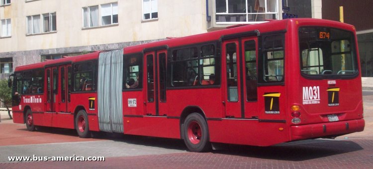 Volvo B10M - Marcopolo Viale - Transmilenio , Expres del Futuro
¿SHK-872?

Ruta B74 (Bogotá), unidad M031
