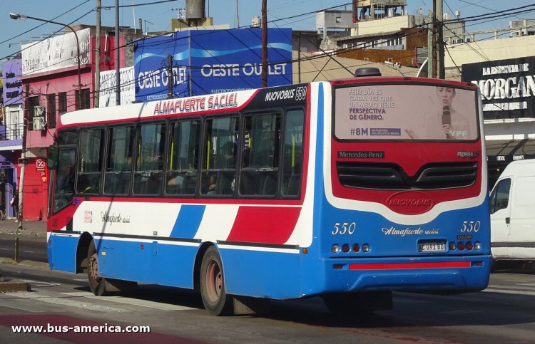 Mercedes-Benz OF 1621 - Nuovobus Menghi Euro - Almafuerte
AC 091 BD
[url=https://bus-america.com/galeria/displayimage.php?pid=61835]https://bus-america.com/galeria/displayimage.php?pid=61835[/url]

Línea 622 (Pdo. La Matanza), interno 550
