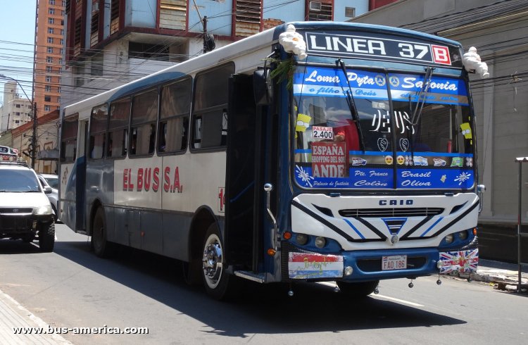 Mercedes-Benz OF - CAIO Apache S21 (en Paraguay) - El Bus
FAO 186

Línea 37B (Asunción), unidad 14
