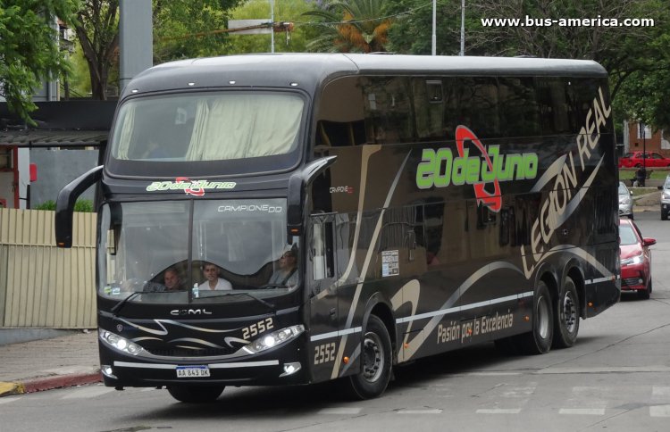 Scania K 400 B - Comil Campione DD (en Argentina) - 20 de Junio
AA 843 DK

20 de Junio, interno 2552
