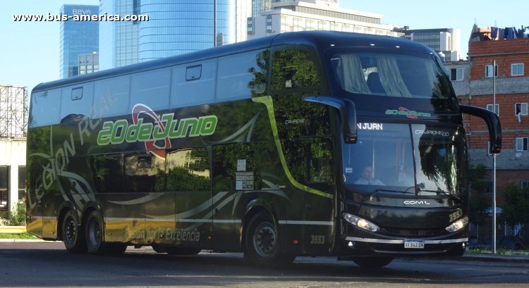 Scania K 440 B - Comil Campione DD (en Argentina) - 20 de Junio
AA 843 DN
[url=https://bus-america.com/galeria/displayimage.php?pid=61780]https://bus-america.com/galeria/displayimage.php?pid=61780[/url]

20 de Junio, interno 3553
