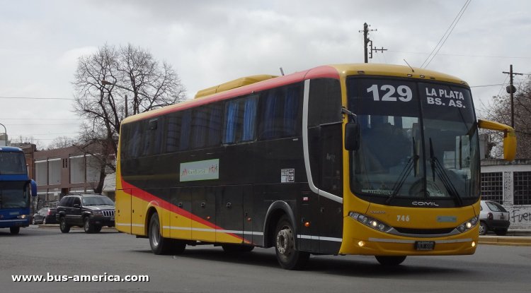 Volvo B380R - Comil Campione 3.45 (en Argentina) - Misión Buenos Aires , Plaza
OLB 658

Línea 129 (Buenos Aires), interno 746
