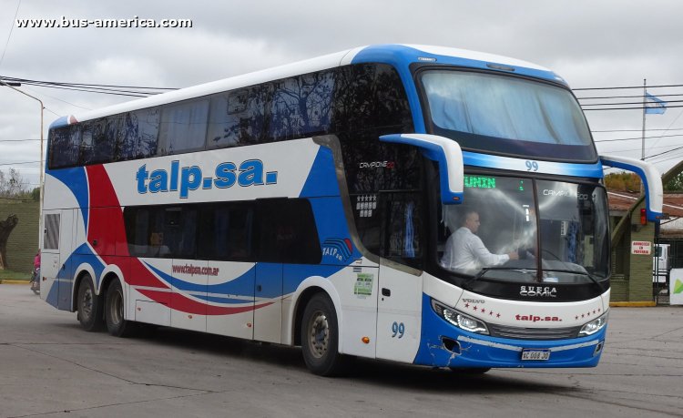 Volvo B450R - Comil Campione Invictus DD (en Argentina) - TALP
AC 008 JO
[URL=http://galeria.bus-america.com/displayimage.php?pid=44798]http://galeria.bus-america.com/displayimage.php?pid=44798[/url]
[URL=http://galeria.bus-america.com/displayimage.php?pid=44799]http://galeria.bus-america.com/displayimage.php?pid=44799[/url]

Línea 351 (Prov. Buenos Aires), interno 99
