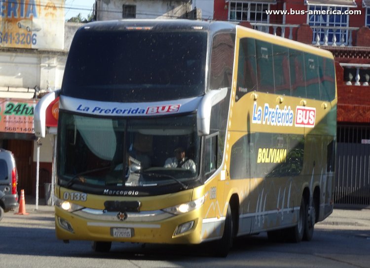 Scania K 400 - Marcopolo Paradiso G7 1800 DD (para Bolivia) - La Preferida Bus
4720YUS
[url=https://bus-america.com/galeria/displayimage.php?pid=58884]https://bus-america.com/galeria/displayimage.php?pid=58884[/url]

La Preferida Bus, interno 0133
