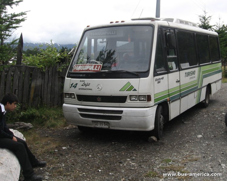 Mercedes-Benz LO 814 - Marcopolo GV Senior (en Chile) - Buses Lafit
SE-35-94

Buses Lafit (Reg. Los Rios)
