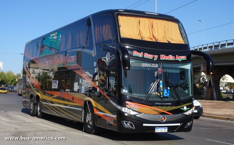 Mercedes-Benz O 500 RSD - Marcopolo New G7 Paradiso 1800 DD (en Argentina) - Del Sur y Media Agua
AF 749 SC
[url=https://bus-america.com/galeria/displayimage.php?pid=63142]https://bus-america.com/galeria/displayimage.php?pid=63142[/url]

Del Sur y Media Agua, interno 727
