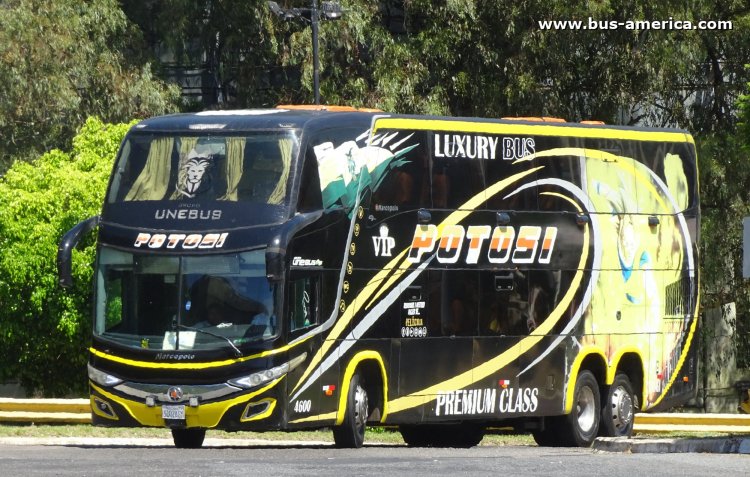 Scania K 400 - Marcopolo G7 Paradiso 1800 DD (para Bolivia) - Potosí
5002 AGY
[url=https://bus-america.com/galeria/displayimage.php?pid=60079]https://bus-america.com/galeria/displayimage.php?pid=60079[/url]
[url=https://bus-america.com/galeria/displayimage.php?pid=60080]https://bus-america.com/galeria/displayimage.php?pid=60080[/url]

Buses Potosí, unidad 4600
