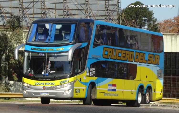 Scania K 400 B - Marcopolo G7 Paradiso 1800 DD (en Argentina) - Crucero del Sur
AA 255 JZ
[url=https://bus-america.com/galeria/displayimage.php?pid=57625]https://bus-america.com/galeria/displayimage.php?pid=57625[/url]

Crucero del Sur, interno 1250
