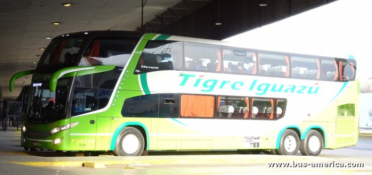 Scania K 400 B - Marcopolo G7 Paradiso 1800 DD (en Argentina) - Exp. Tigre Iguazú , Vía Bariloche
AB 613 RY

Exp. Tigre Iguazú, interno T59770
